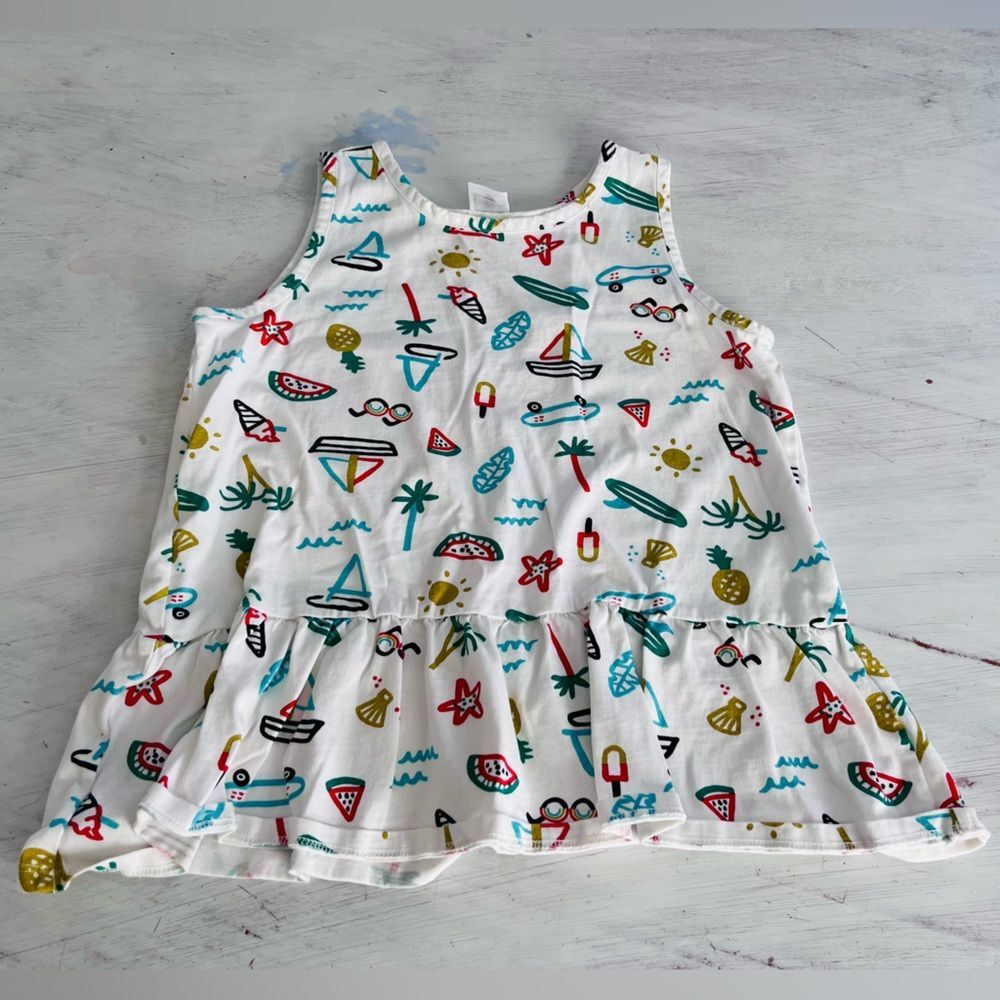 Hanna Andersson Summer Print Top in White Size 12